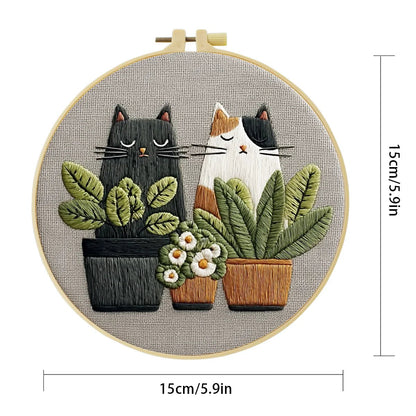 Embroidery DIY Starter Kit - Cat N Seek