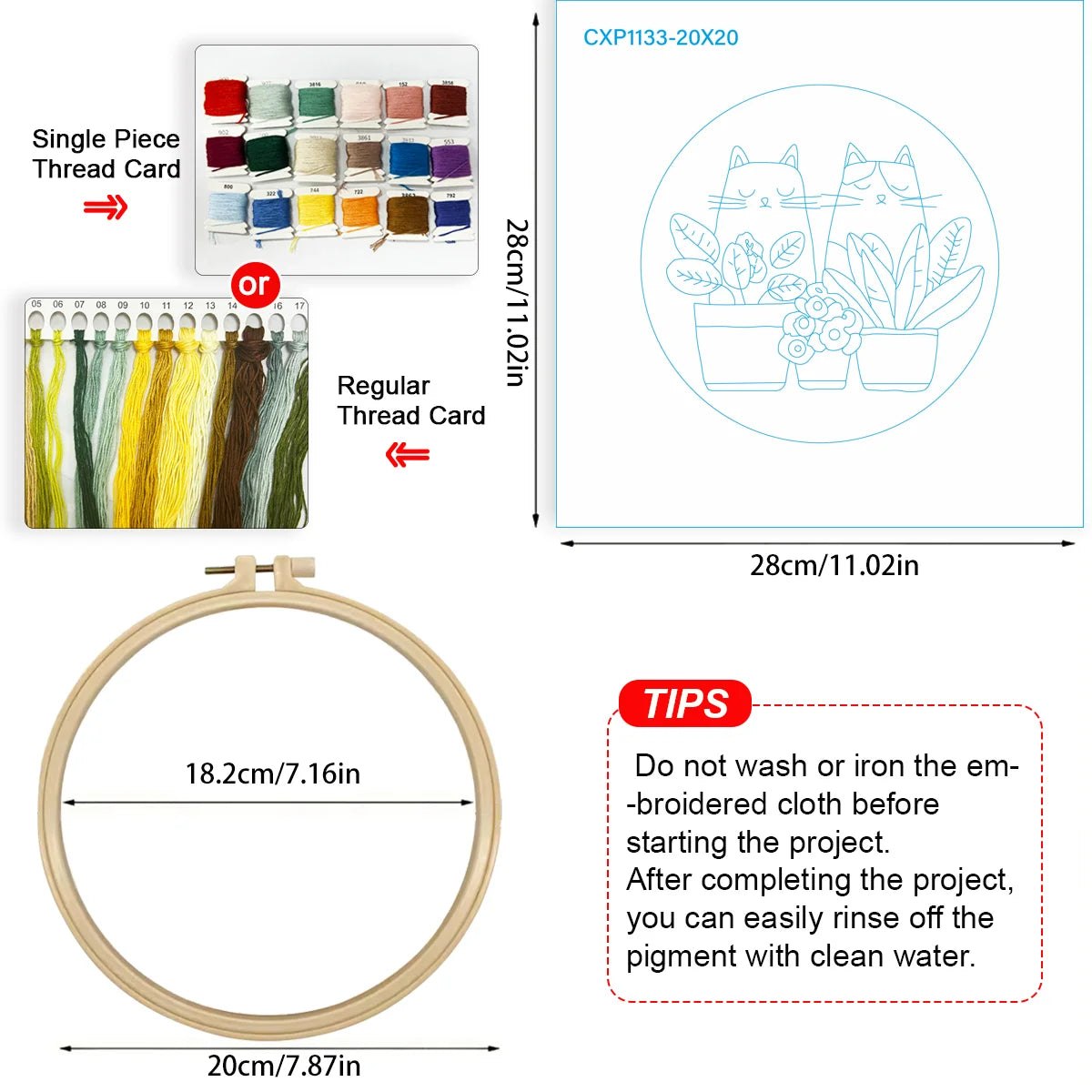 Embroidery DIY Starter Kit - Cat N Seek