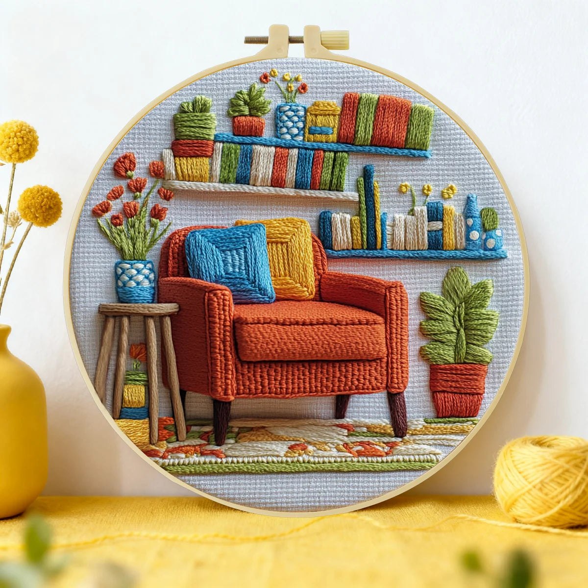 Embroidery DIY Starter Kit - Cosy Reading Corner
