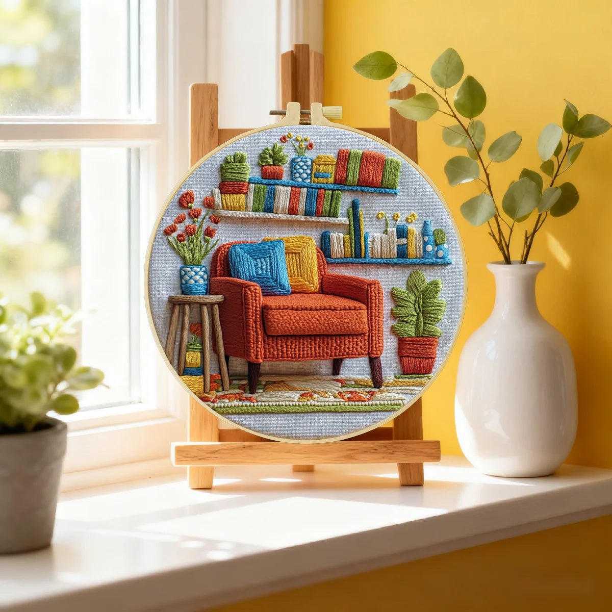 Embroidery DIY Starter Kit - Cosy Reading Corner