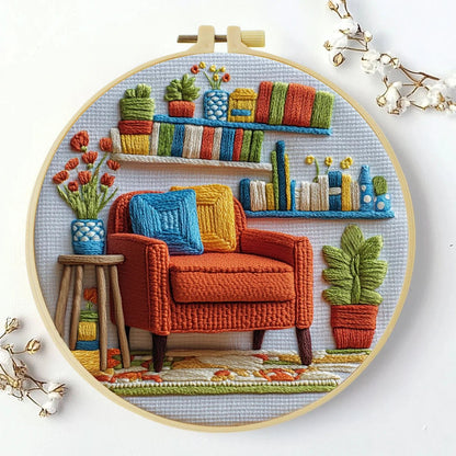 Embroidery DIY Starter Kit - Cosy Reading Corner