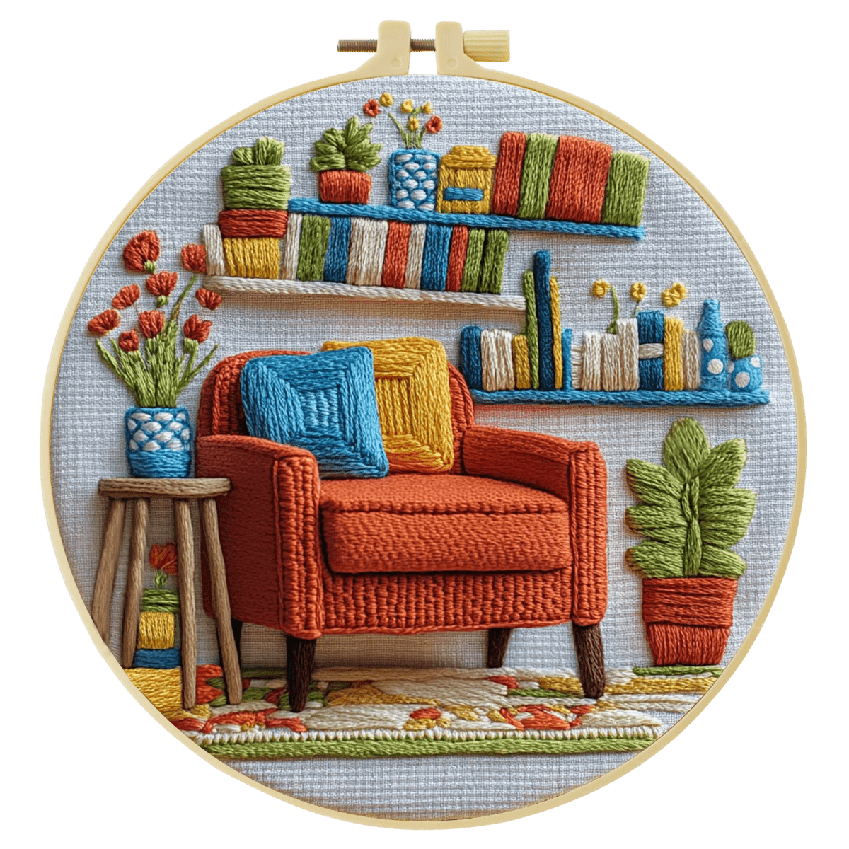 Embroidery DIY Starter Kit - Cosy Reading Corner