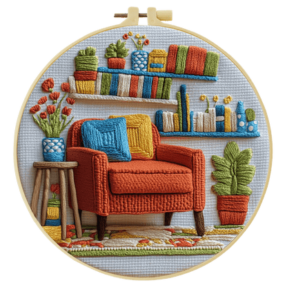 Embroidery DIY Starter Kit - Cosy Reading Corner