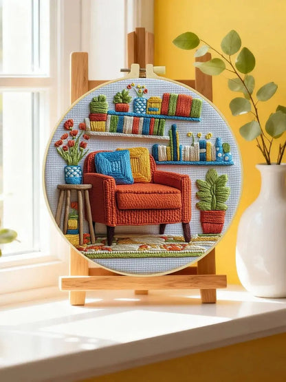 Embroidery DIY Starter Kit - Cosy Reading Corner