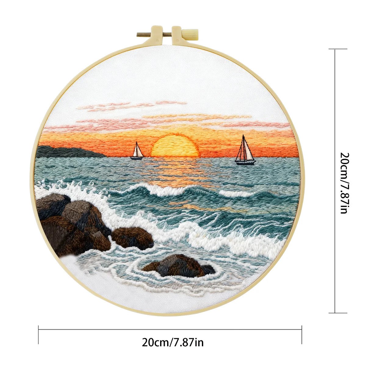 Embroidery DIY Starter Kit - Crashing Waves at Sunset