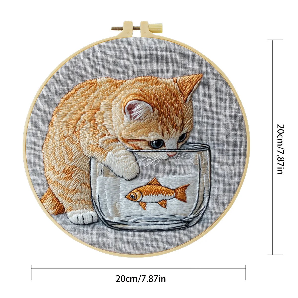 Embroidery DIY Starter Kit - Curios Kitty and Fish Bowl