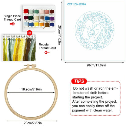 Embroidery DIY Starter Kit - Deer Family