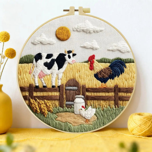 Embroidery DIY Starter Kit - Farmyard Animals