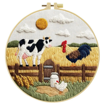 Embroidery DIY Starter Kit - Farmyard Animals