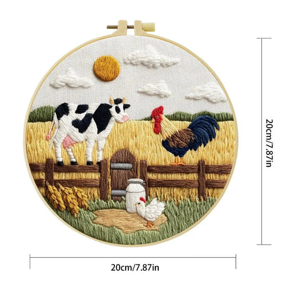 Embroidery DIY Starter Kit - Farmyard Animals