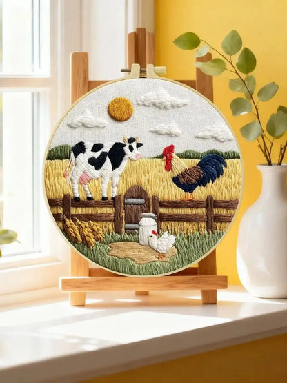 Embroidery DIY Starter Kit - Farmyard Animals