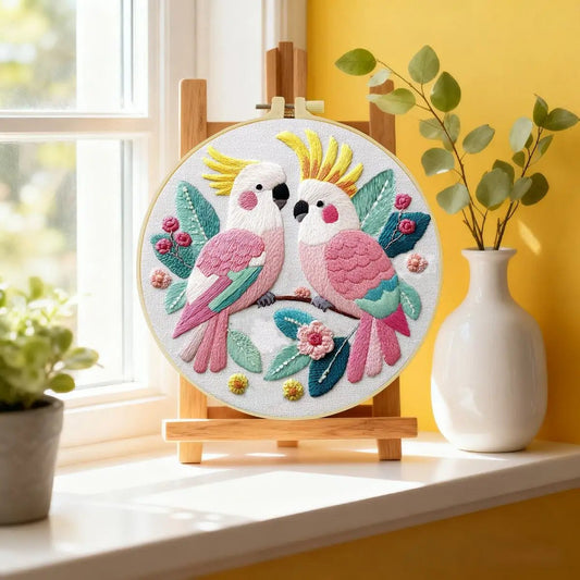 Embroidery DIY Starter Kit - Flaming Galahs