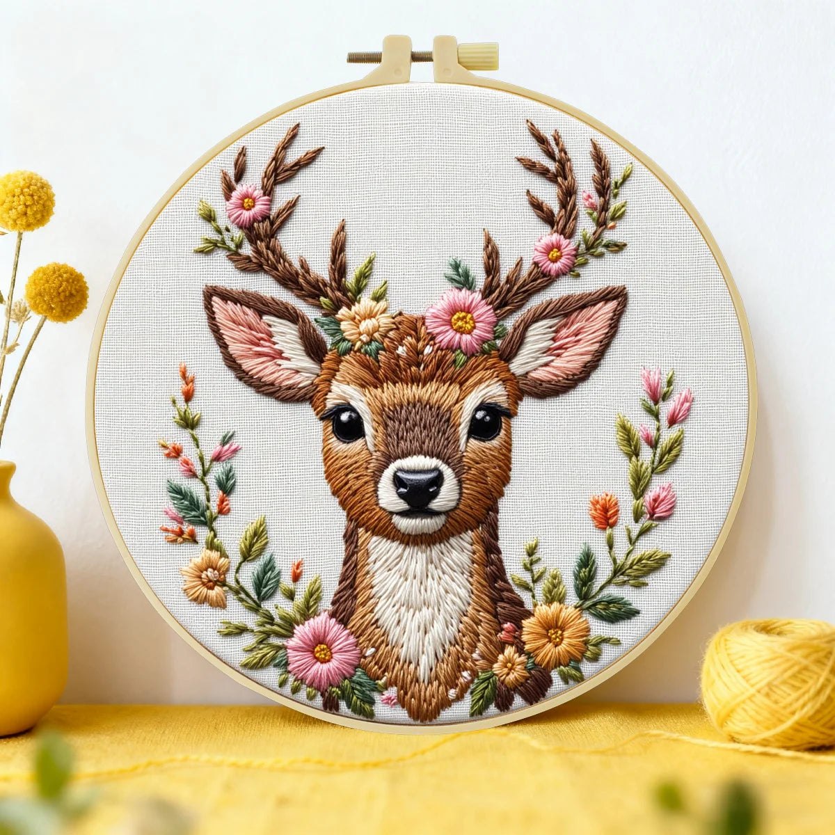 Embroidery DIY Starter Kit - Floral Deer