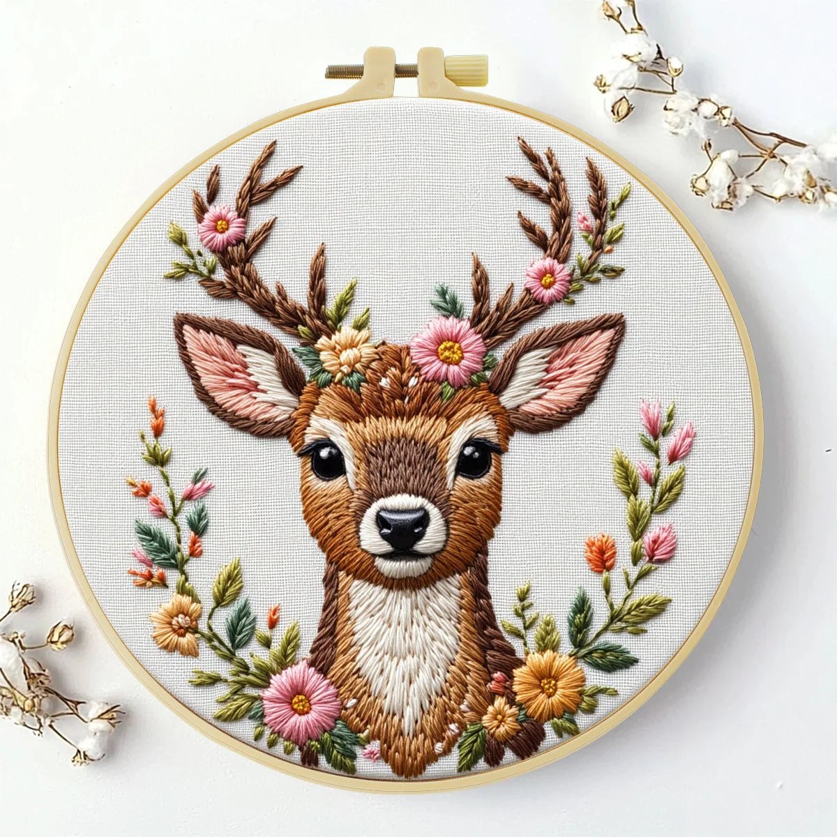 Embroidery DIY Starter Kit - Floral Deer