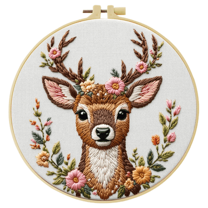 Embroidery DIY Starter Kit - Floral Deer