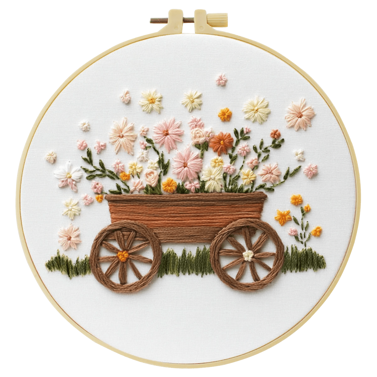 Embroidery DIY Starter Kit - Floral Wheelbarrow