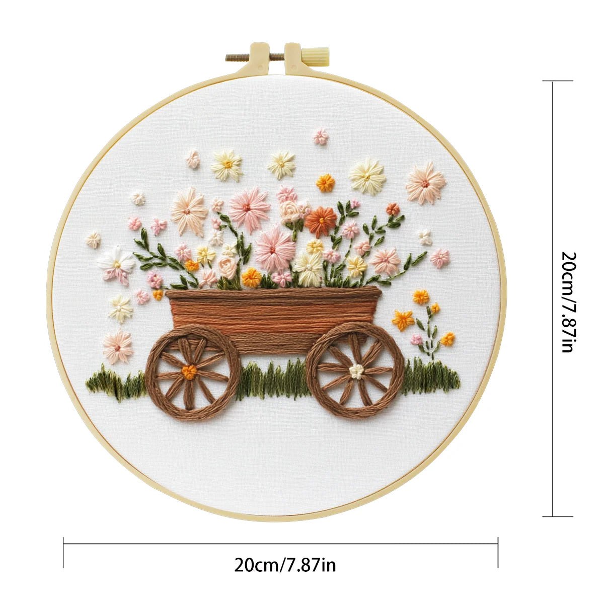 Embroidery DIY Starter Kit - Floral Wheelbarrow
