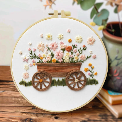 Embroidery DIY Starter Kit - Floral Wheelbarrow