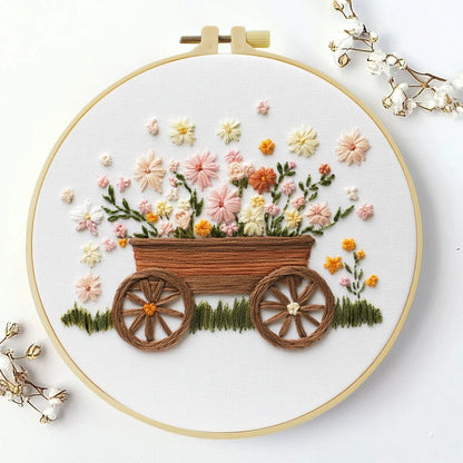 Embroidery DIY Starter Kit - Floral Wheelbarrow