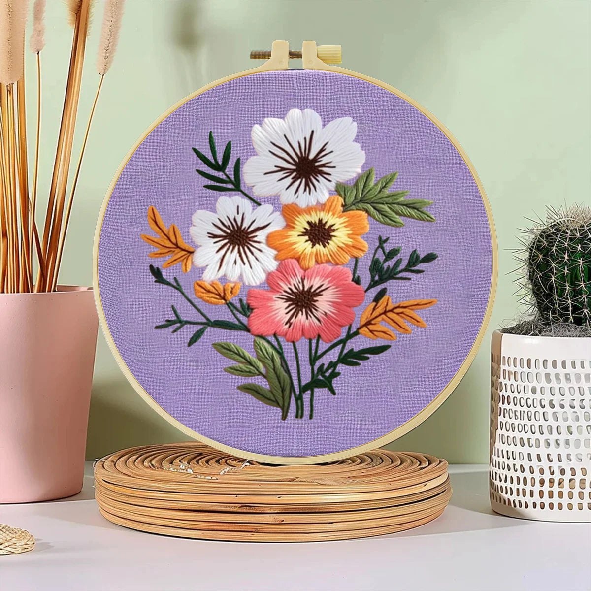 Embroidery DIY Starter Kit - Flower Bunch