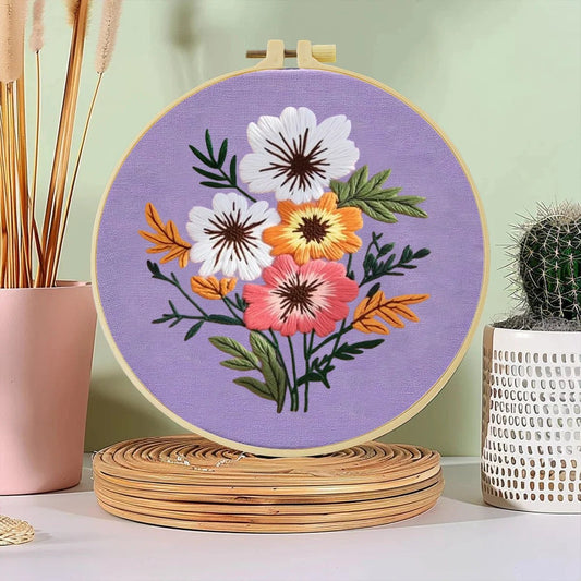 Embroidery DIY Starter Kit - Flower Bunch