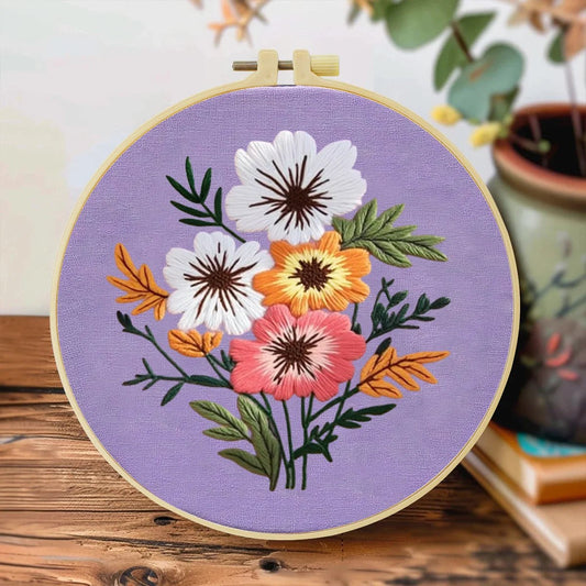 Embroidery DIY Starter Kit - Flower Bunch