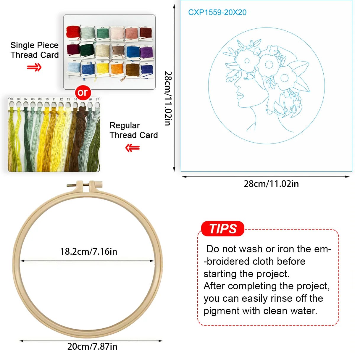 Embroidery DIY Starter Kit - Flower Halo