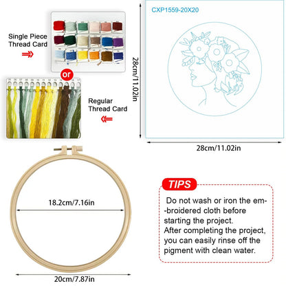 Embroidery DIY Starter Kit - Flower Halo