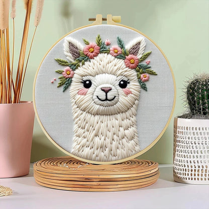 Embroidery DIY Starter Kit - Flower Power Alpaca