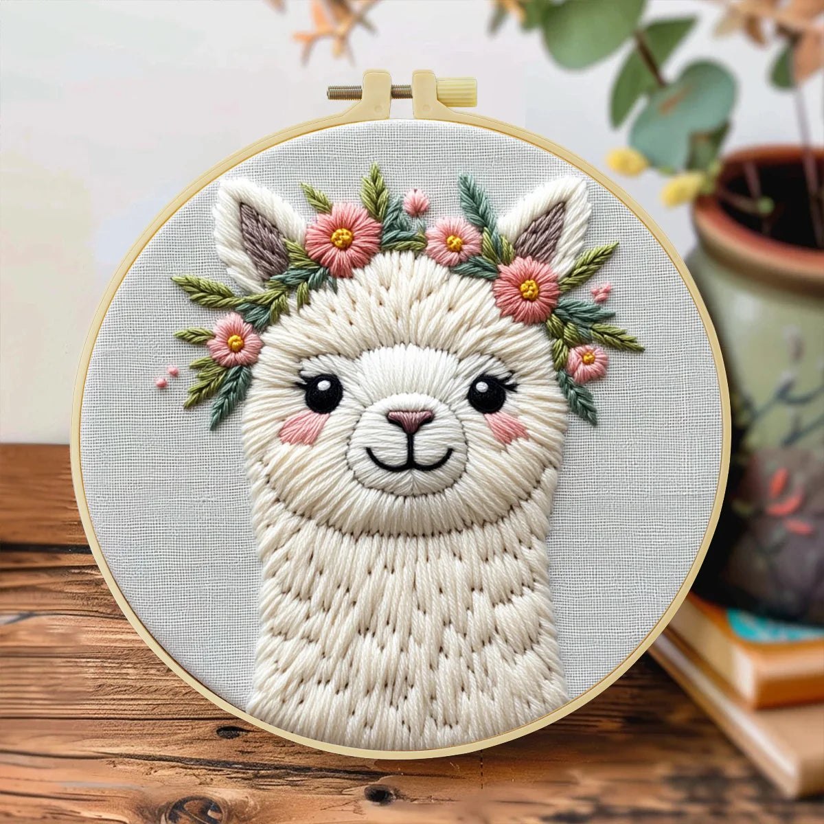 Embroidery DIY Starter Kit - Flower Power Alpaca