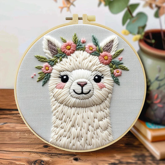 Embroidery DIY Starter Kit - Flower Power Alpaca