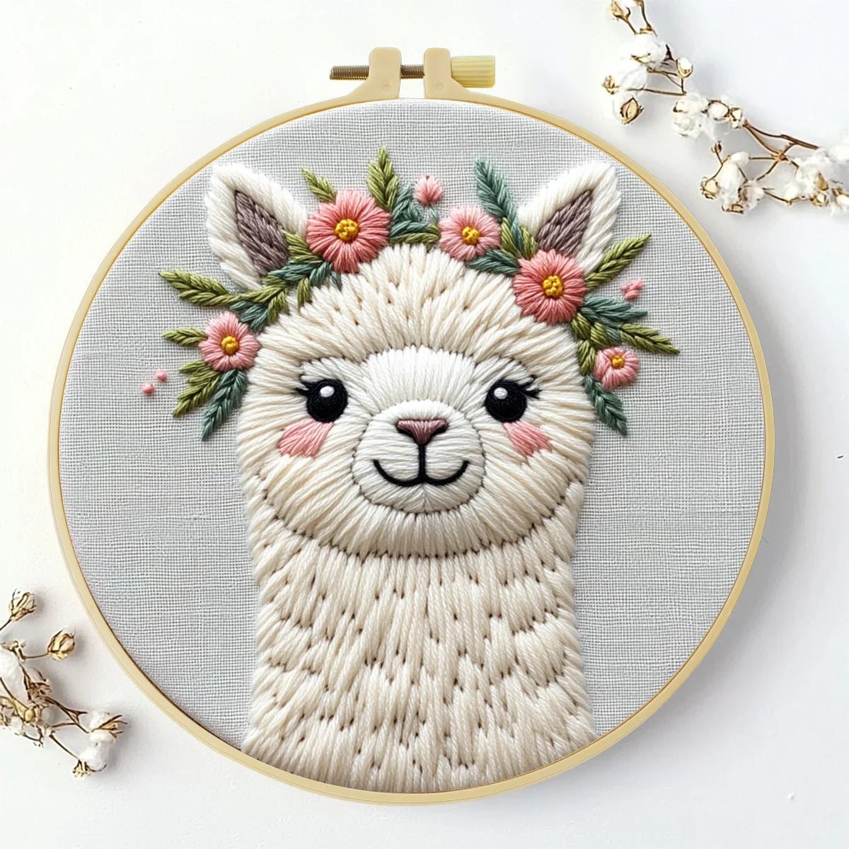 Embroidery DIY Starter Kit - Flower Power Alpaca