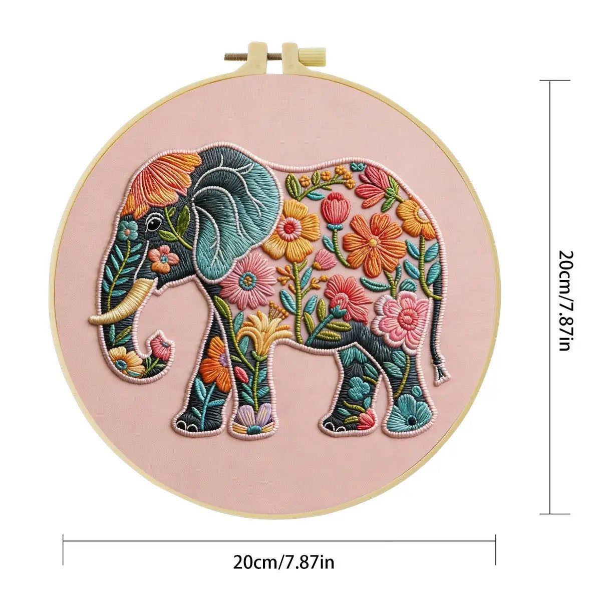 Embroidery DIY Starter Kit - Flower Power Elephant