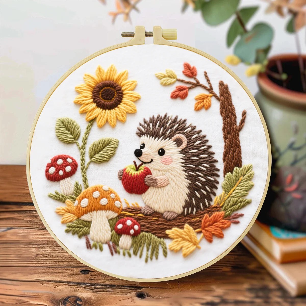 Embroidery DIY Starter Kit - Happy Hedghog