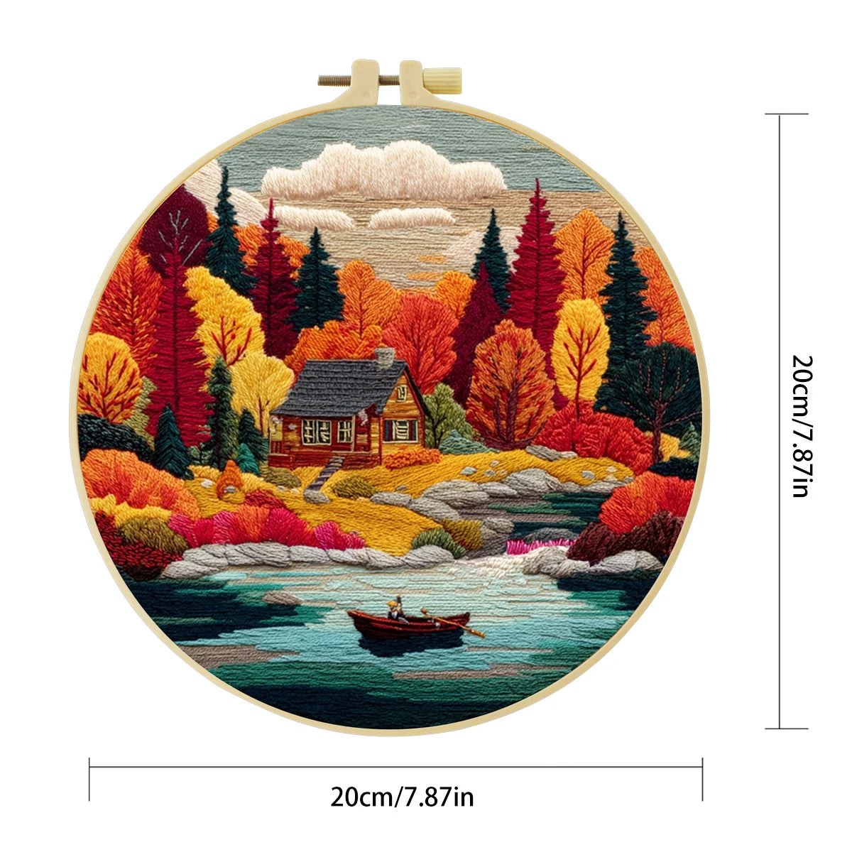 Embroidery DIY Starter Kit - Lakeside Cabin