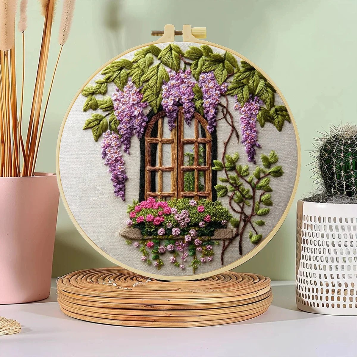 Embroidery DIY Starter Kit - Lavender Window