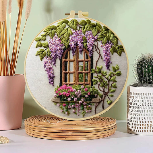 Embroidery DIY Starter Kit - Lavender Window