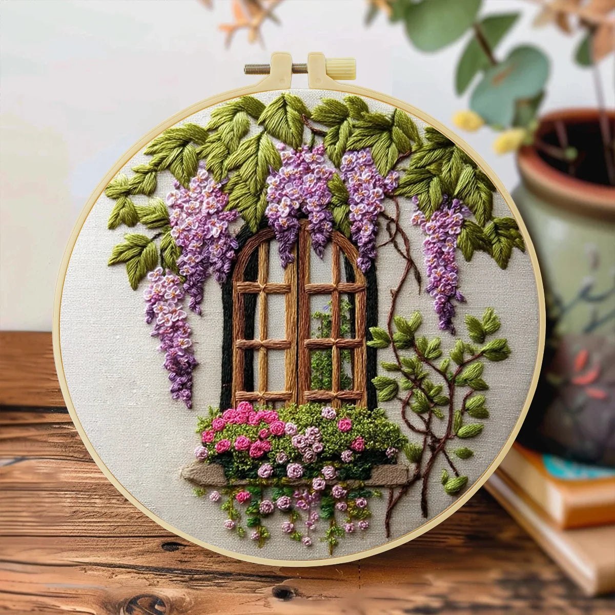 Embroidery DIY Starter Kit - Lavender Window