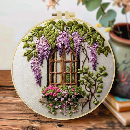 Embroidery DIY Starter Kit - Lavender Window
