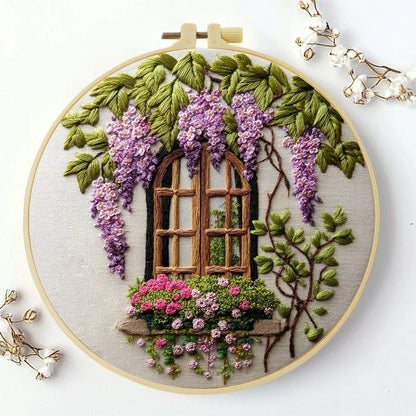 Embroidery DIY Starter Kit - Lavender Window