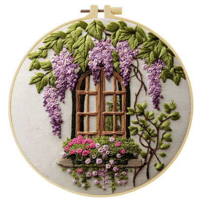 Embroidery DIY Starter Kit - Lavender Window