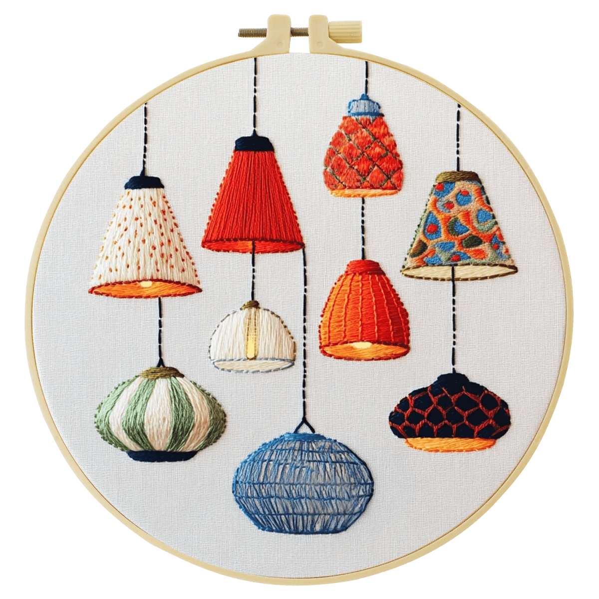 Embroidery DIY Starter Kit - Lovely Lantern Lights