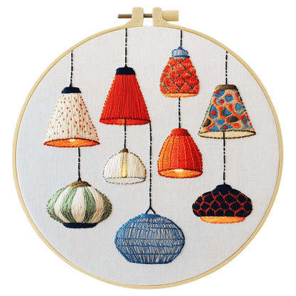 Embroidery DIY Starter Kit - Lovely Lantern Lights