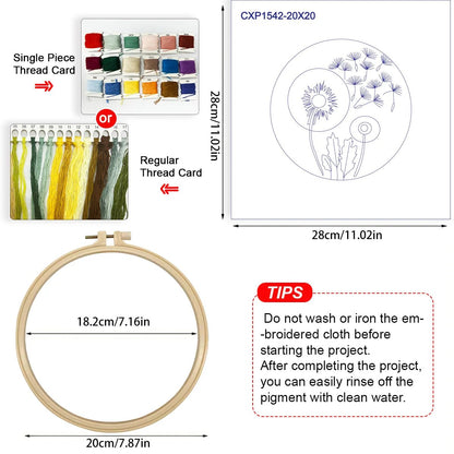 Embroidery DIY Starter Kit - Make a Wish Dandelion