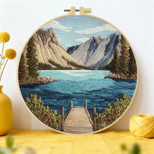Embroidery DIY Starter Kit - Mountain Lake