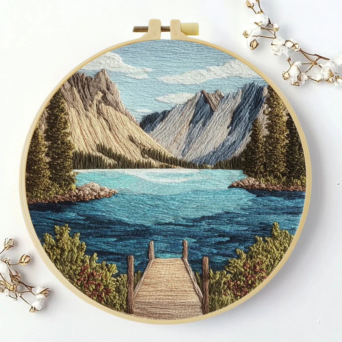 Embroidery DIY Starter Kit - Mountain Lake