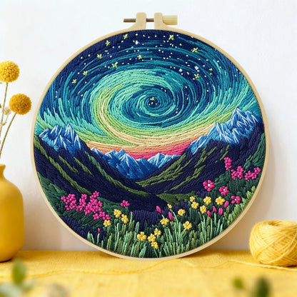 Embroidery DIY Starter Kit - Northern Light Swirl