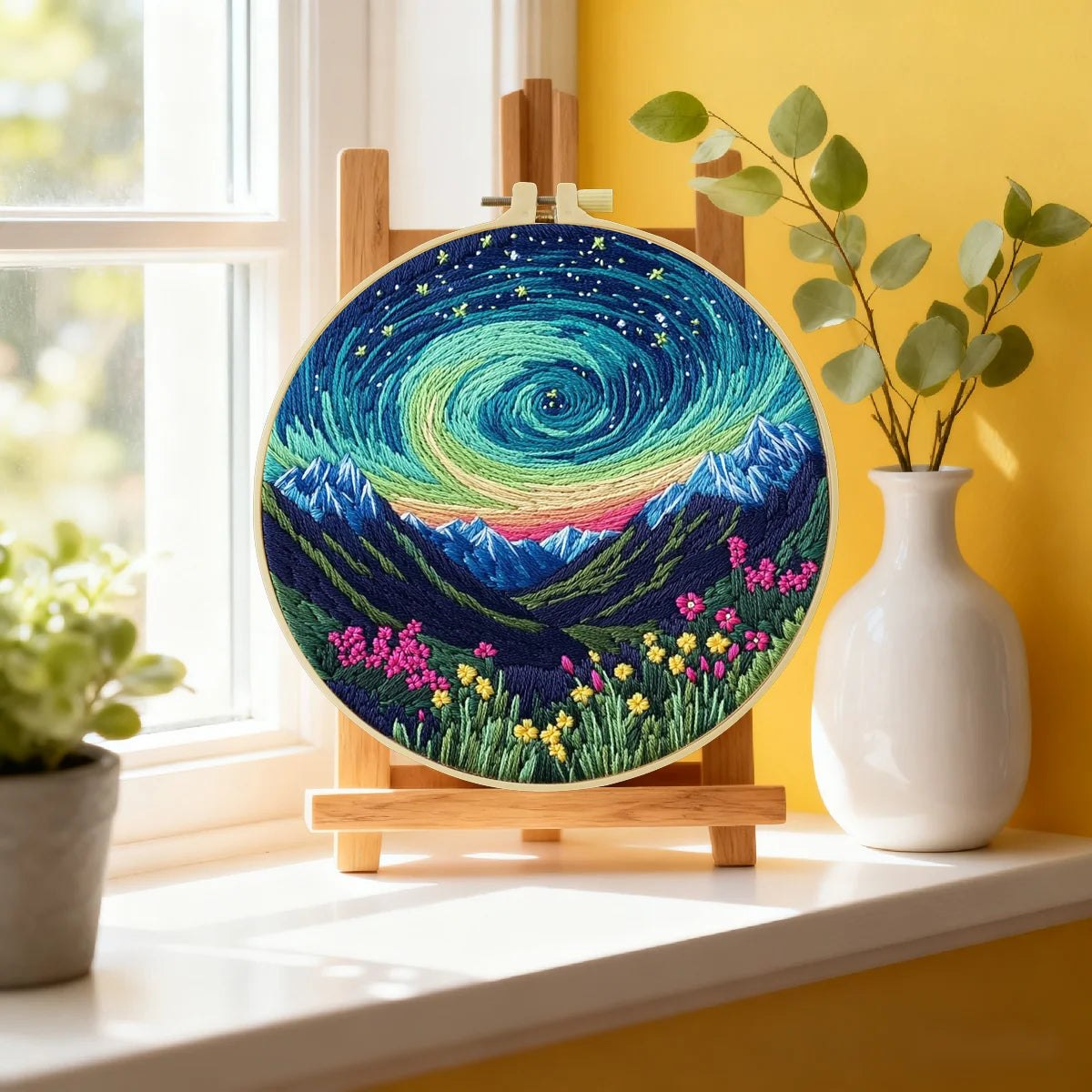 Embroidery DIY Starter Kit - Northern Light Swirl