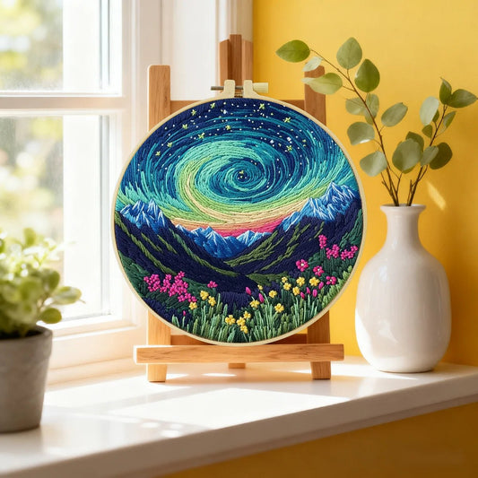 Embroidery DIY Starter Kit - Northern Light Swirl