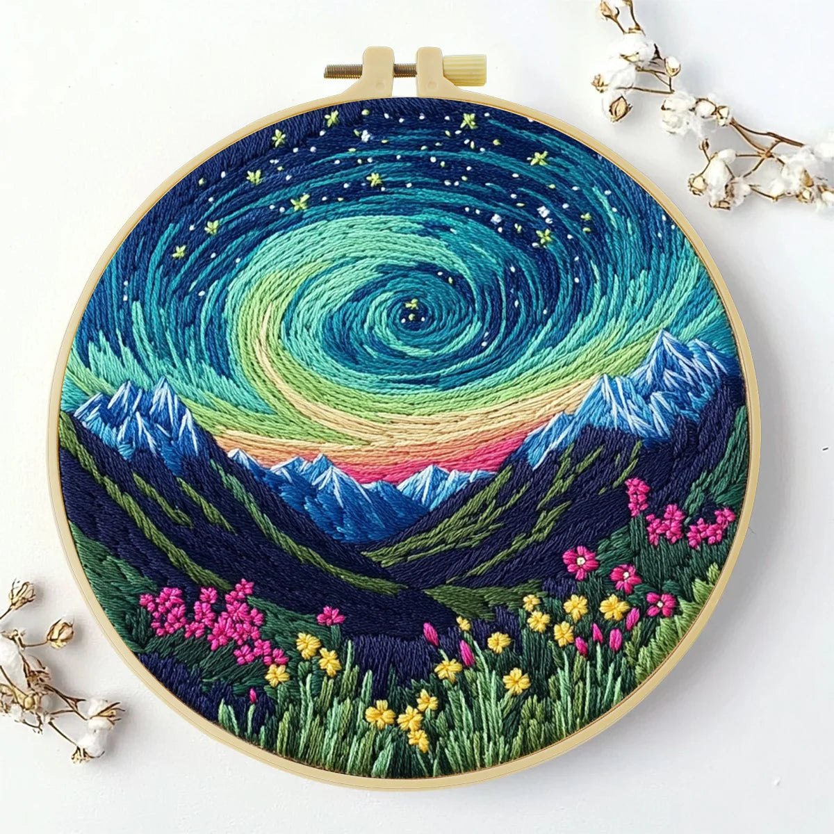 Embroidery DIY Starter Kit - Northern Light Swirl